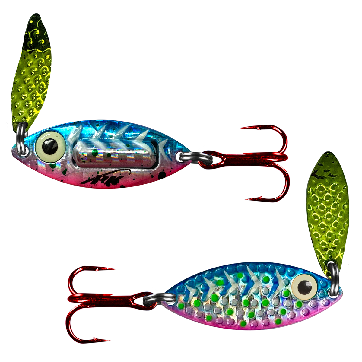 Spoon Lures Bait And Tackle Wholesale PK Rattling Spoon Blue Pink Glow Hologram 1/4 Oz Spoon Lures Bait And Tackle Wholesale PK Rattling Spoon Blue Pink Glow Hologram 1/4 Oz