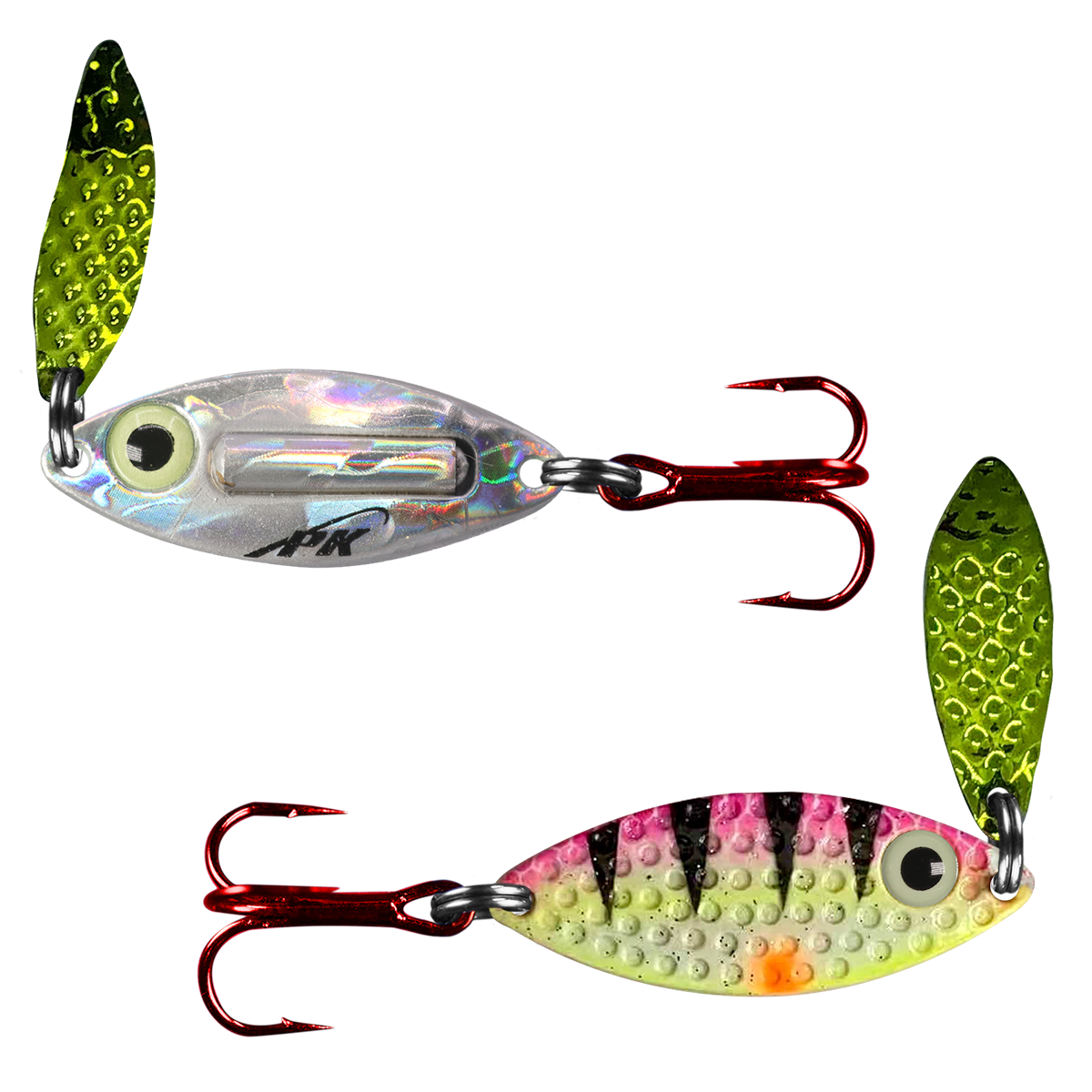 fiord spoon fishing lures PK Lures Rattling Spoon Red Tiger Glow; 1/4 oz