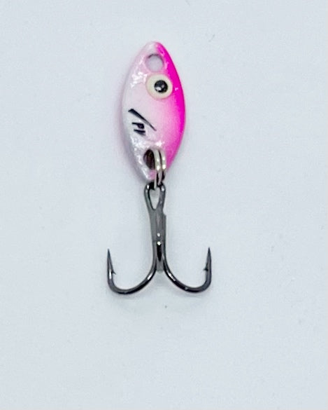 Tungsten 1/32 oz. - PK Predator Flash Fishing Spoon - Pink Pearl Glow /  1/32oz Micro Spoon