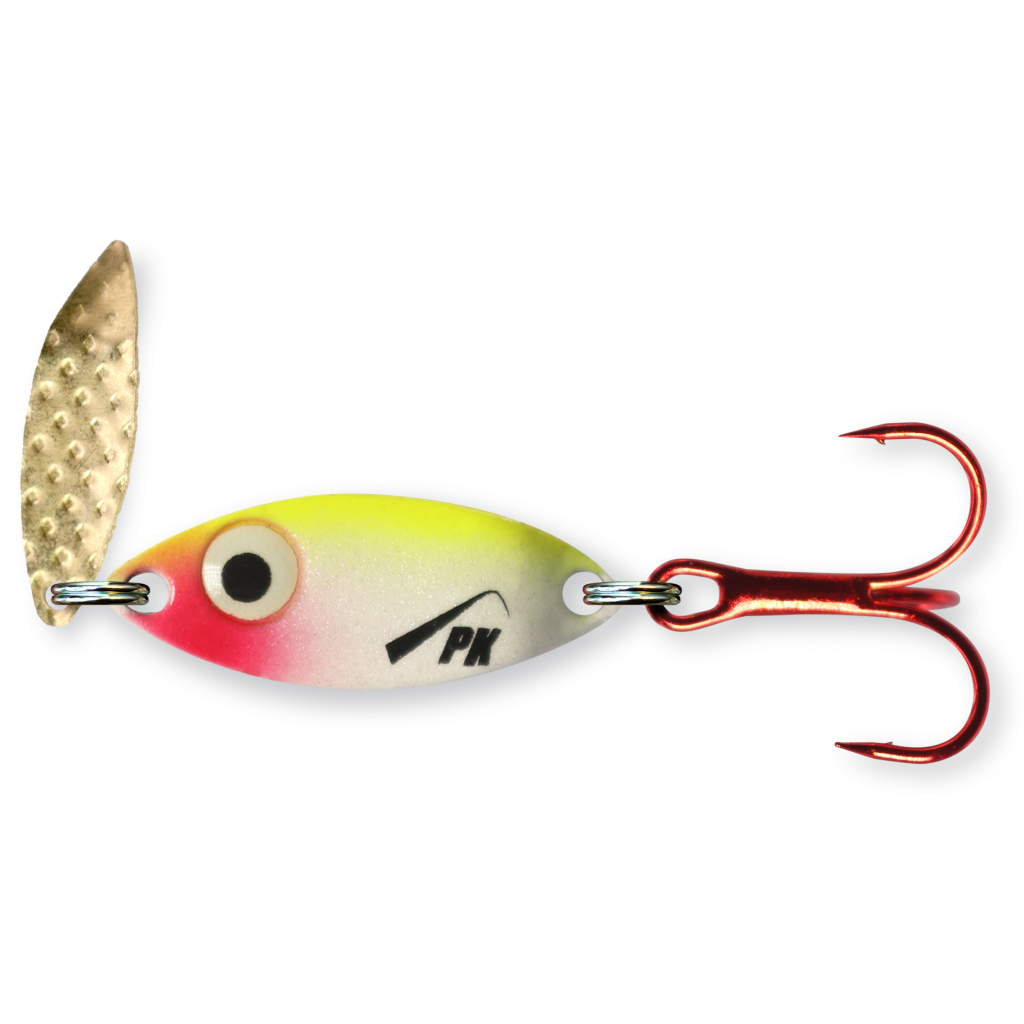 PK Predator 1/16t & 1/8th oz Fishing Spoon - Pearl Chartreuse Glow / 1/16th  oz