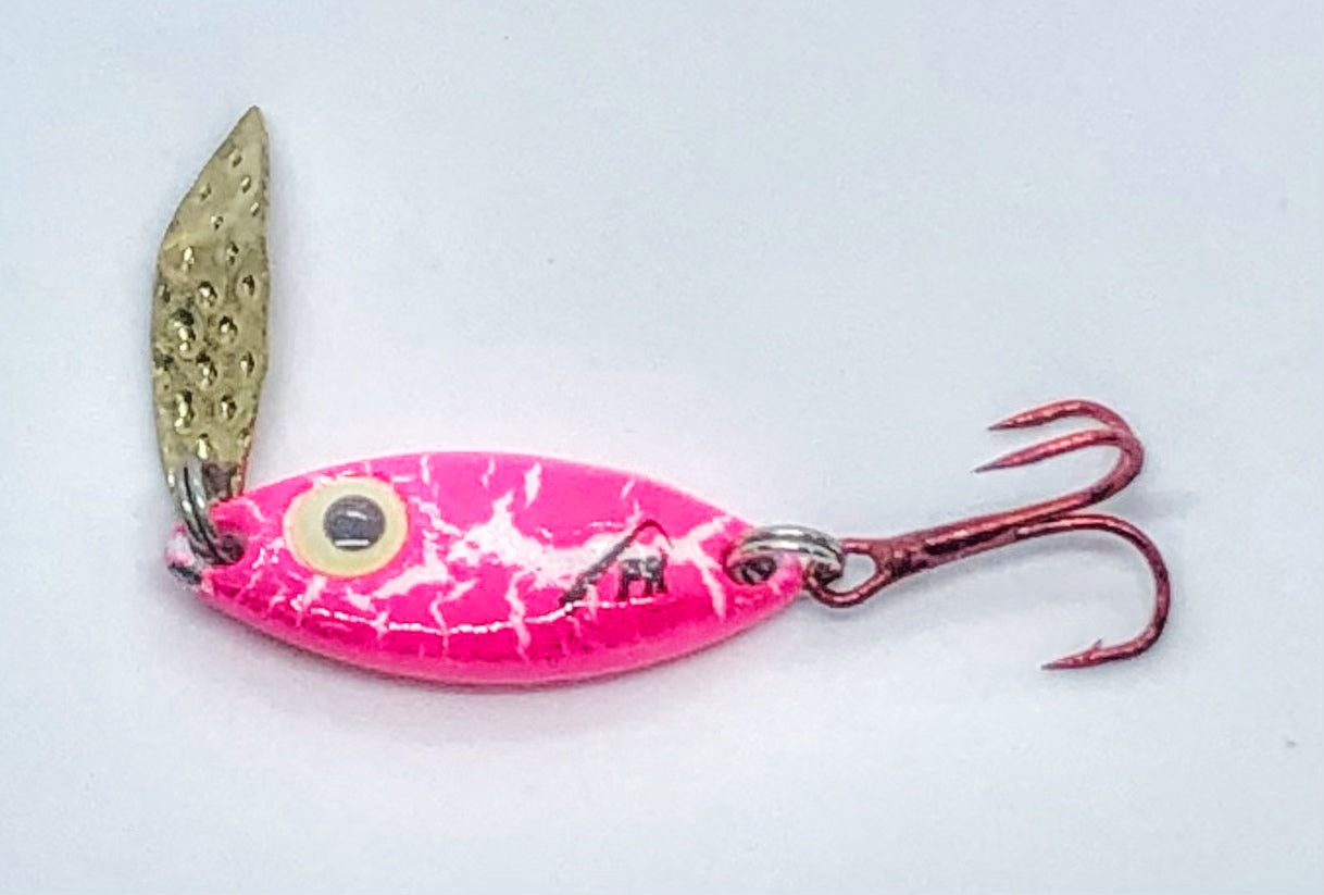 Pk Lures Predator Flash Spoon - 1/16 oz. - Crackle Pink Glow