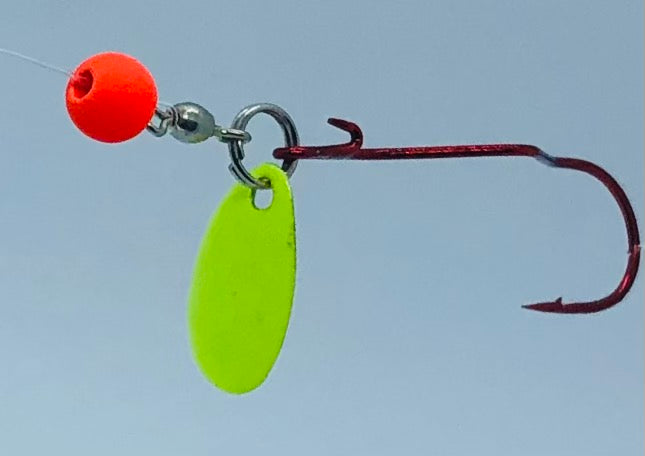 Spinner Rigs for Live Bait - Pk Sure Death Spinning Rig Orange - Yellow Spinner