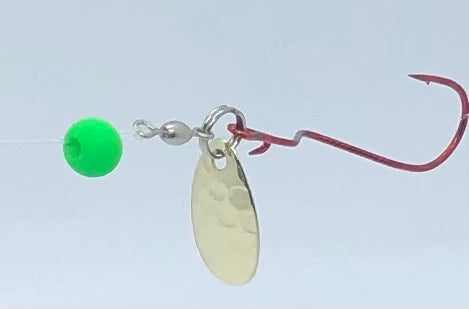 Spinner Rigs for Live Bait - Pk Sure Death Spinning Rig Green - Gold Spinner