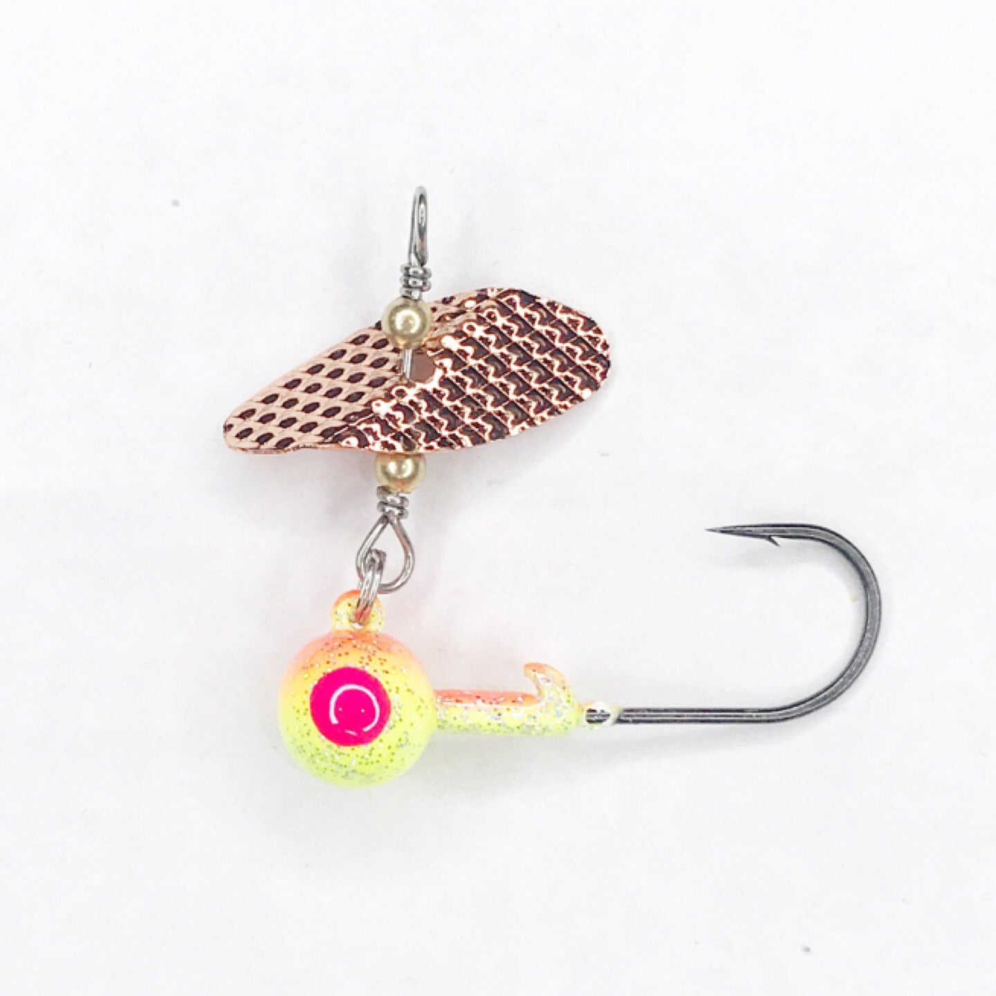 Spin A Jig by PK Lures White Pink Glow / 1/4 oz Spin A Jig by PK Lures White Pink Glow / 1/4 oz