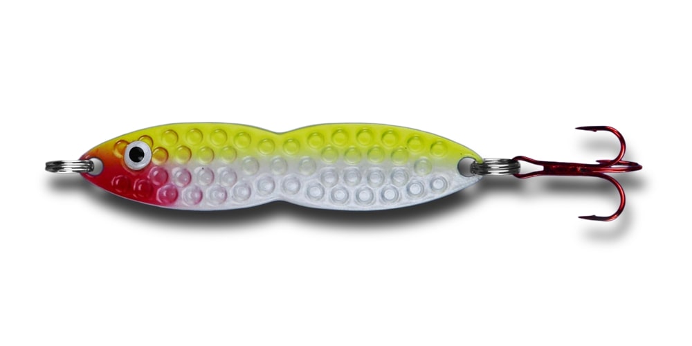 Pk Lures Flutterfish Spoon: Pearl Chartreuse; 1/8 oz.