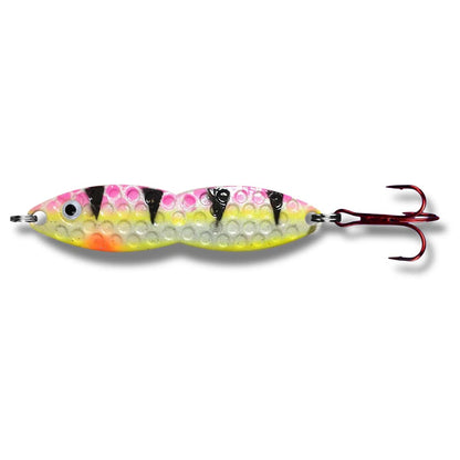 bulk flutter fish lure PK Flutter Fish Jigging Spoon Yellow Glow Orange Dot / 3/8 oz