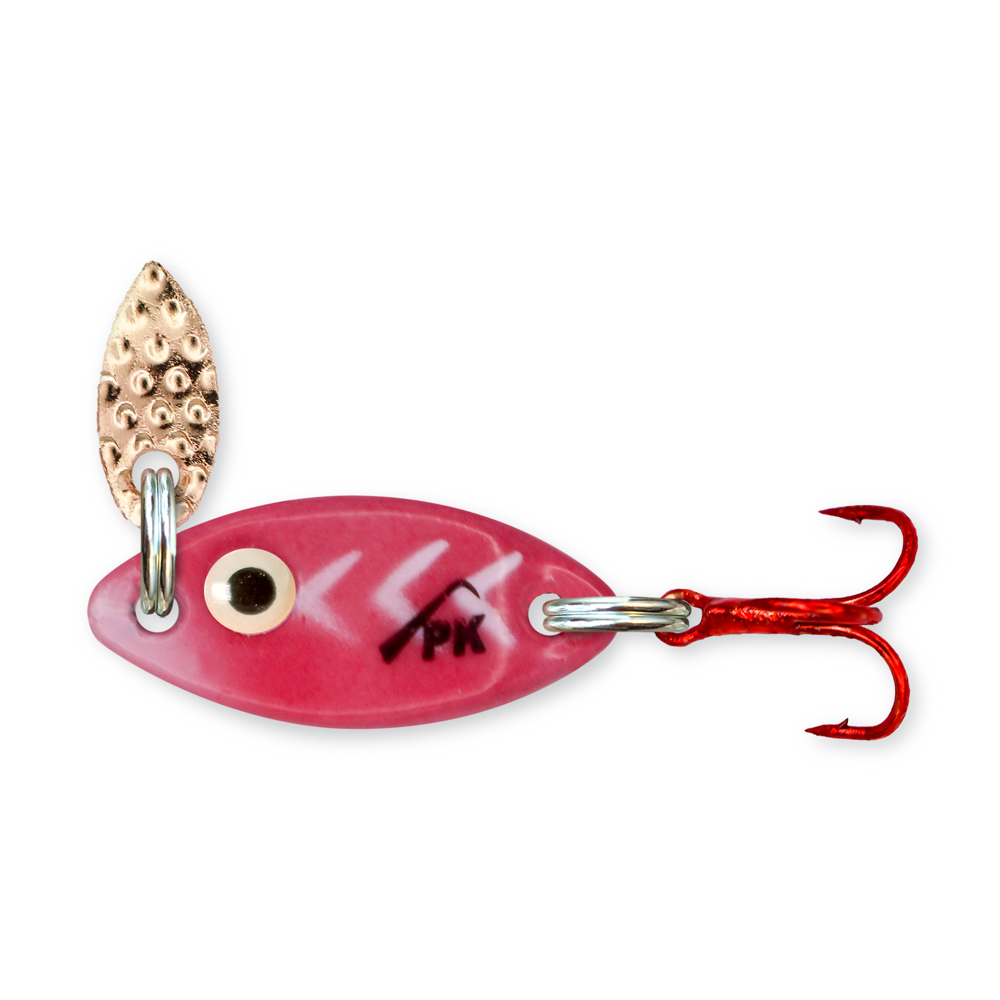 1/4 oz Red & White Crankbait Spinner Spoon Feather Glitter Tail Fishing  Lure NEW