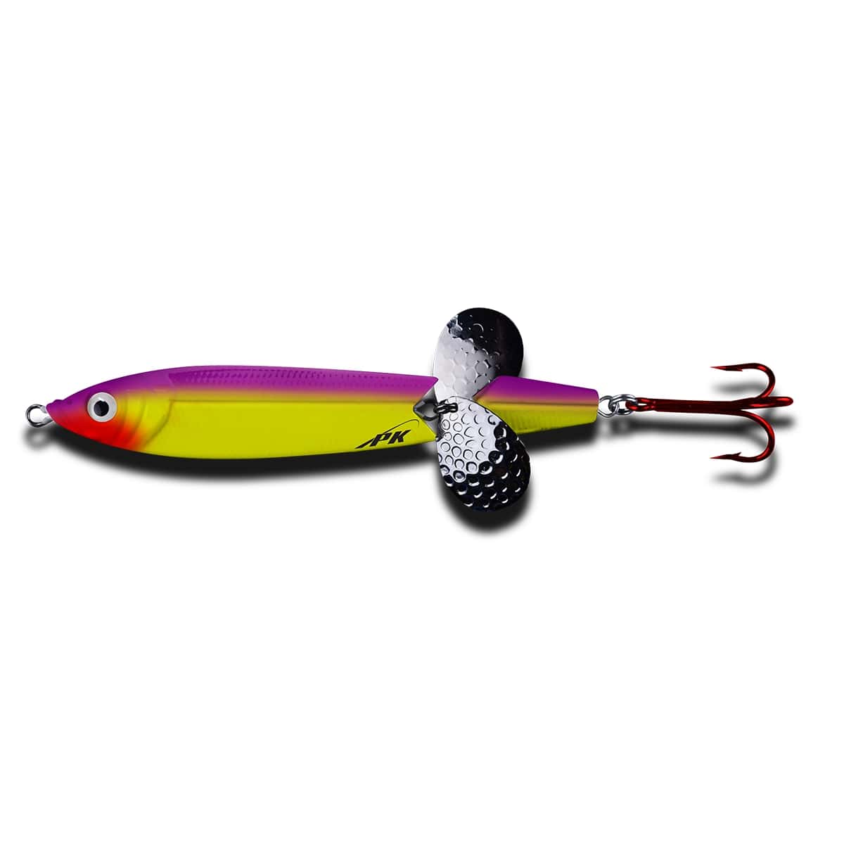 PK Panic Versatile Fishing Spoon - Yellow Purple Glow / 1/8 oz