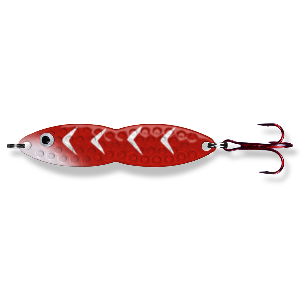 Pk Lures Flutterfish Crossover Spoon Color Red Dot Glow Weight 1/2 oz
