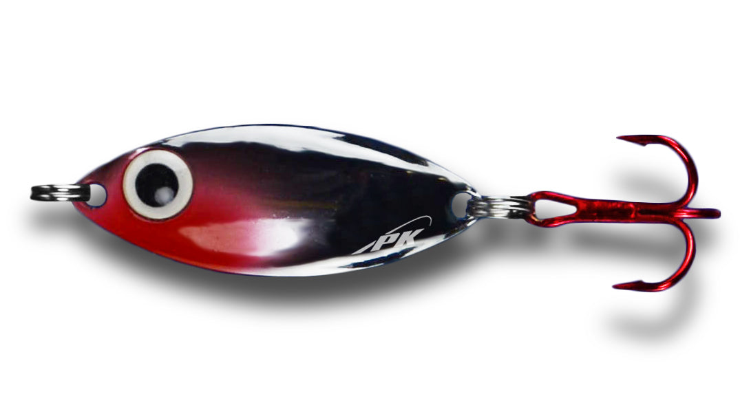 Fishing Spoons Red Tape 1oz 4.5 with Treble Hook Metal Fish Jig Lures lot  New