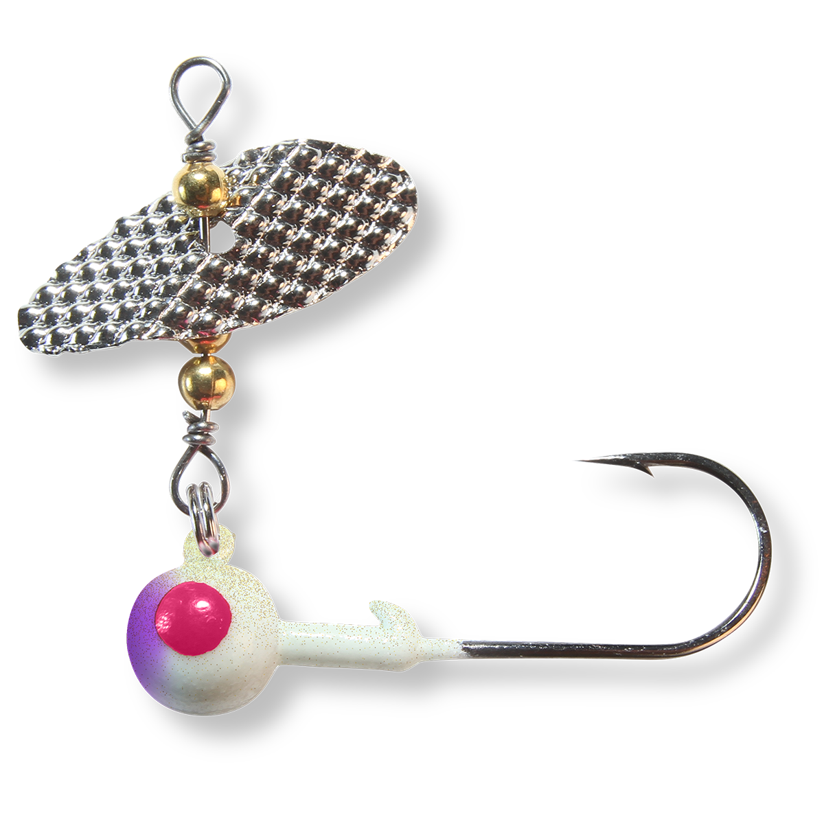 Spin A Jig by Pk Lures White Pink Glow / 1/4 oz