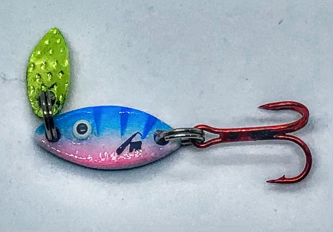 Tungsten 1/16 oz. - PK Predator Flash Fishing Spoon - Blue Pink Glow /  1/16oz