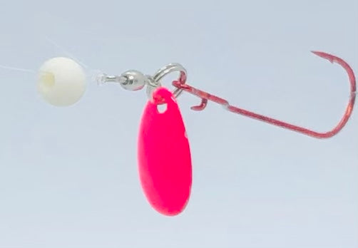 Spinner Rigs for Live Bait - Pk Sure Death Spinning Rig White - Pink Spinner